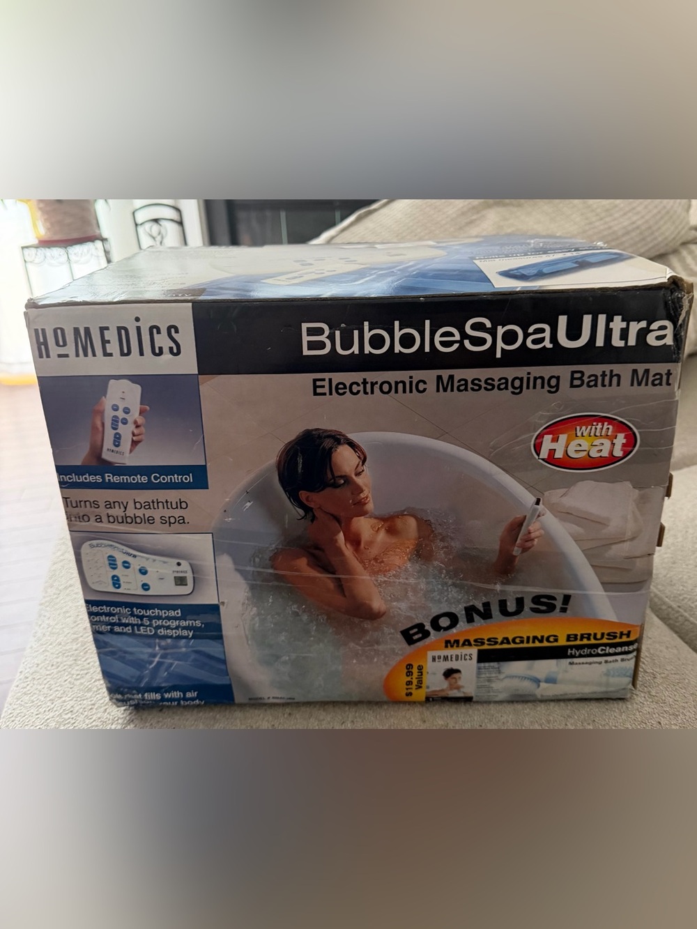 Homedics BubbleSpa Ultra Electronic Massaging Bath Mat - White